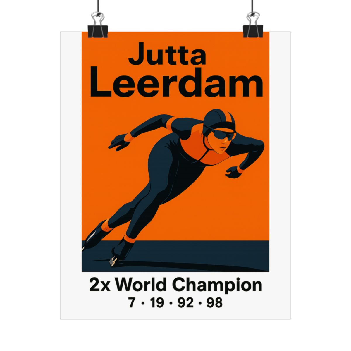 Jutta Leerdam 2x World Champion Vintage Speed Skater Poster