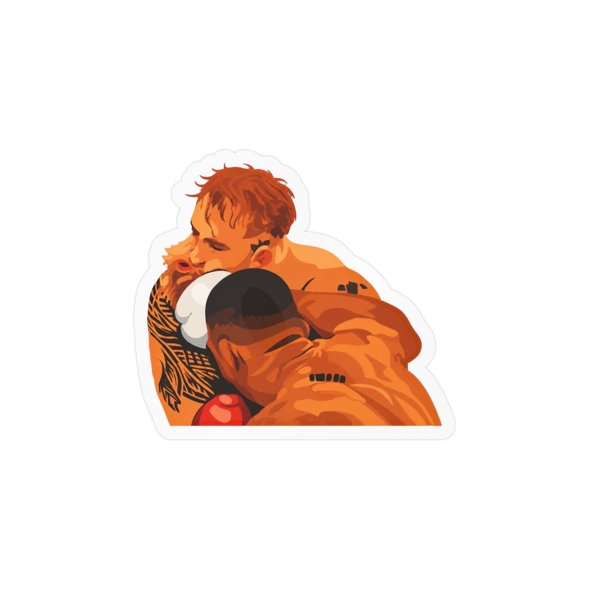 Jake Paul vs. Anthony Joshua - Minimalistic Boxing Art - Waterproof Vinyl Sticker or Car Decal - Gift For Him and Her (6x5 cm)